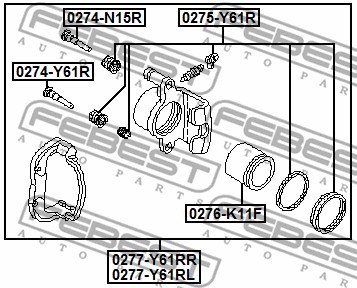 Zacisk hamulca FEBEST 0277-Y61RL