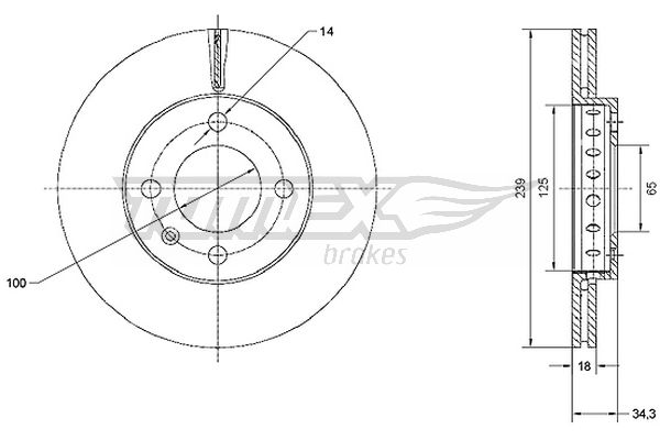 Tarcza hamulcowa TOMEX BRAKES TX 70-20