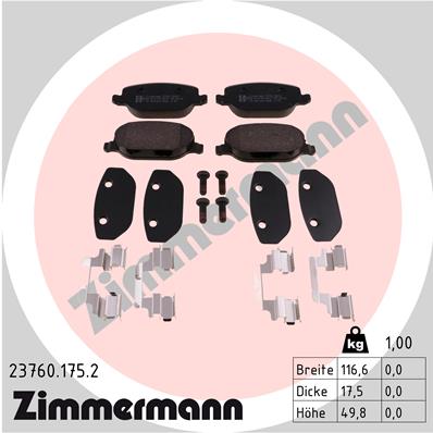 Klocki hamulcowe ZIMMERMANN 23760.175.2