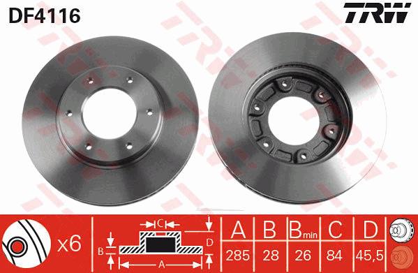 Tarcza hamulcowa TRW DF4116