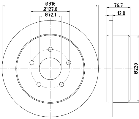 Tarcza hamulcowa HELLA 8DD 355 117-101