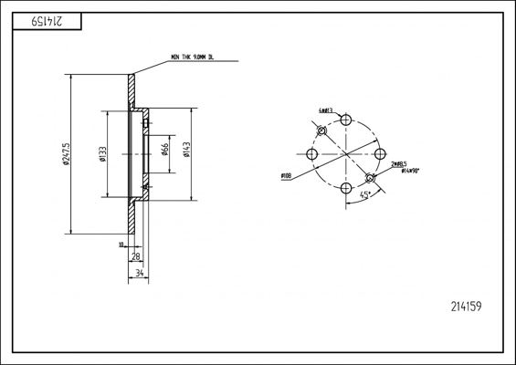 Tarcza hamulcowa HART 214 159