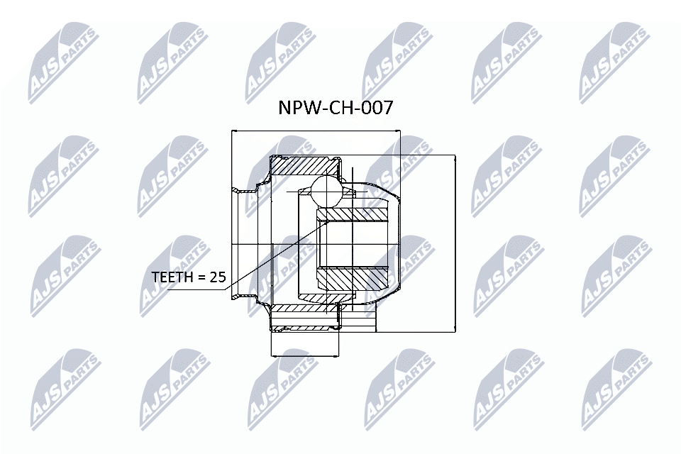 Zestaw przegubu, wał napędowy NTY NPW-CH-007
