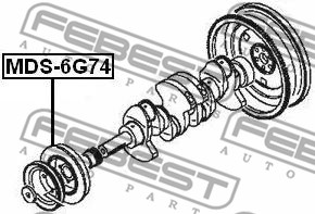 Koło pasowe wału korbowego FEBEST MDS-6G74
