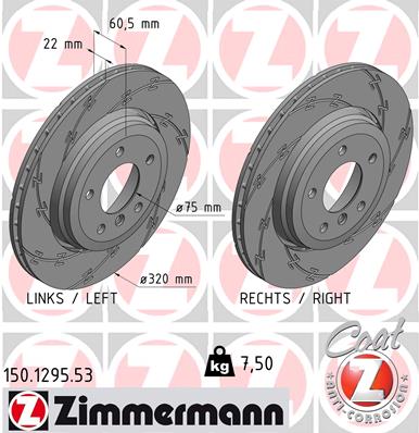Tarcza hamulcowa ZIMMERMANN 150.1295.53