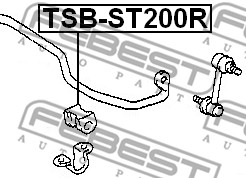 Guma stabilizatora FEBEST TSB-ST200R