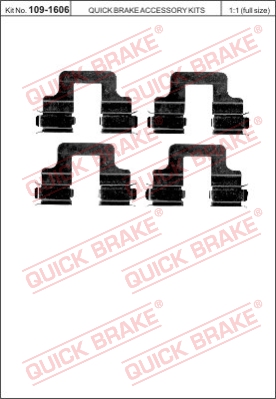 Zestaw akcesoriów montażowych  klocków hamulcowych QUICK BRAKE 109-1606