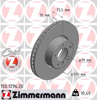 Tarcza hamulcowa ZIMMERMANN 150.1296.20