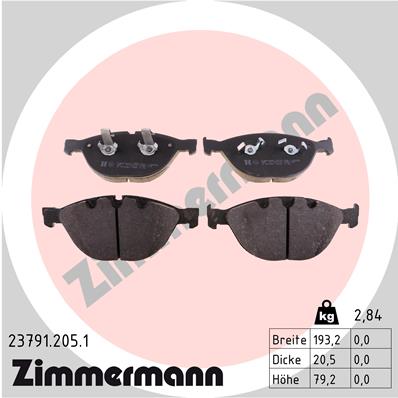 Klocki hamulcowe ZIMMERMANN 23791.205.1