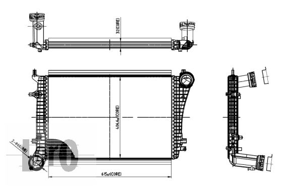 Chłodnica powietrza intercooler ABAKUS 053-018-0009