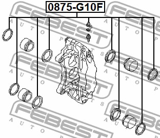 Zestaw naprawczy zacisku hamulcowego FEBEST 0875-G10F