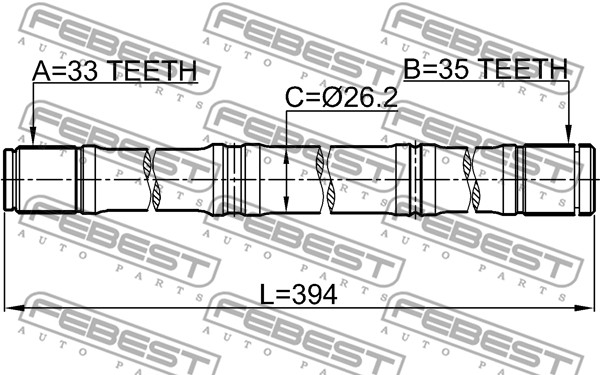 Półoś napędowa FEBEST 0212-MR20MT4WDLH