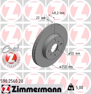 Tarcza hamulcowa ZIMMERMANN 590.2560.20