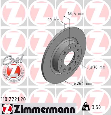 Tarcza hamulcowa ZIMMERMANN 110.2221.20