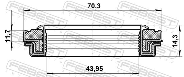 Pierścień uszczelniający wału, skrzynia rozdziału napędu FEBEST 95RCW-44701214X