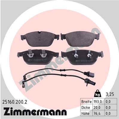 Klocki hamulcowe ZIMMERMANN 25160.200.2