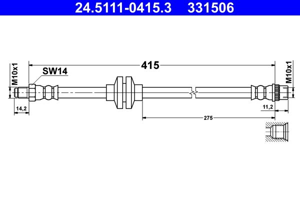 Przewód hamulcowy elastyczny ATE 24.5111-0415.3