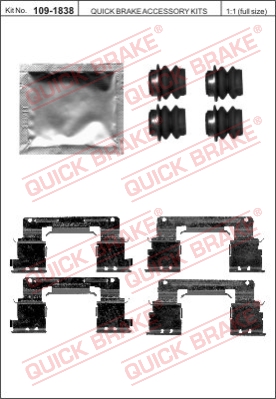 Zestaw akcesoriów montażowych  klocków hamulcowych QUICK BRAKE 109-1838
