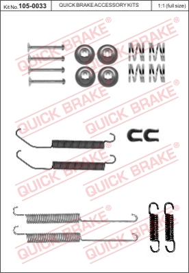 Zestaw dodatków do szczęk hamulcowych QUICK BRAKE 105-0033