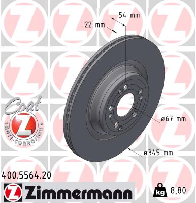 Tarcza hamulcowa ZIMMERMANN 400.5564.20