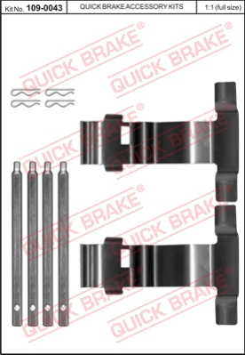 Zestaw akcesoriów montażowych  klocków hamulcowych QUICK BRAKE 109-0043