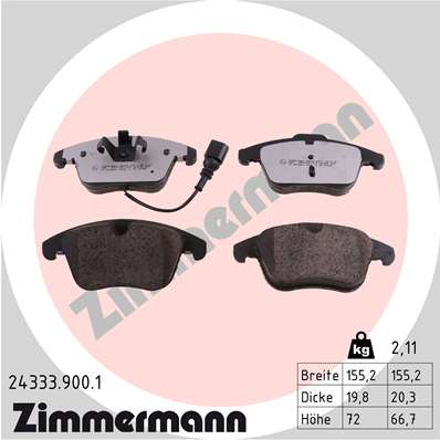 Klocki hamulcowe ZIMMERMANN 24333.900.1