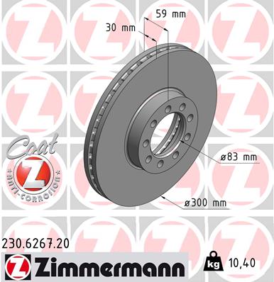 Tarcza hamulcowa ZIMMERMANN 230.6267.20