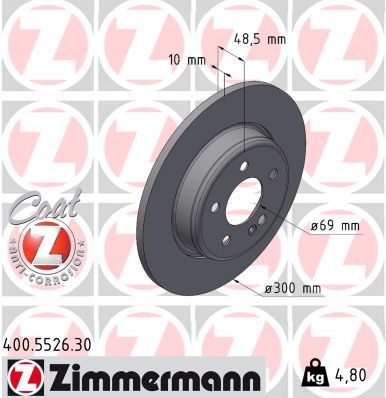 Tarcza hamulcowa ZIMMERMANN 400.5526.30