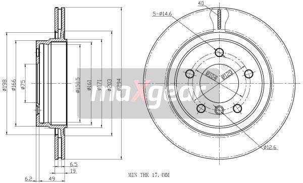 Tarcza hamulcowa MAXGEAR 19-1018