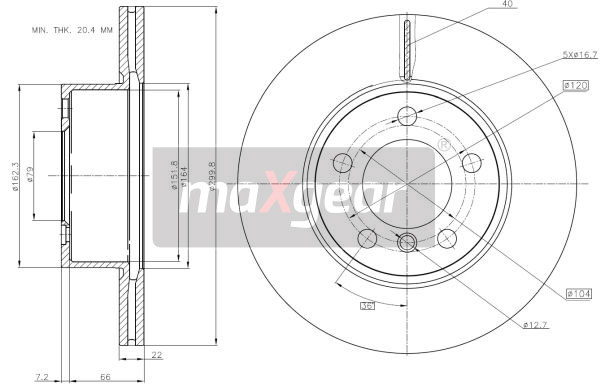 Tarcza hamulcowa MAXGEAR 19-3213