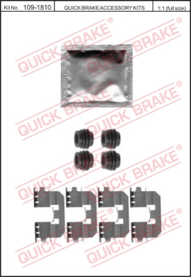 Zestaw akcesoriów montażowych  klocków hamulcowych QUICK BRAKE 109-1810