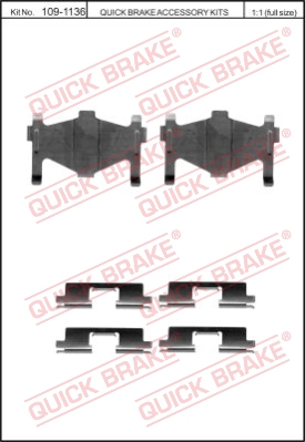 Zestaw akcesoriów montażowych  klocków hamulcowych QUICK BRAKE 109-1136