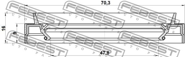 Pierścień uszczelniający półosi FEBEST 95JEZ-50700916L