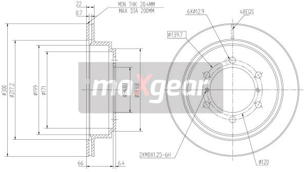 Tarcza hamulcowa MAXGEAR 19-0949