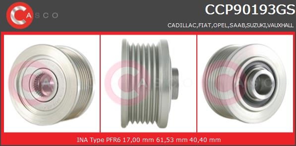 Koło pasowe alternatora CASCO CCP90193GS