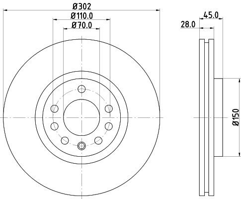Tarcza hamulcowa HELLA 8DD 355 127-831