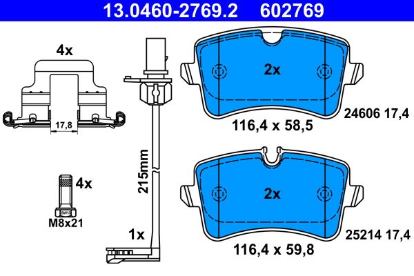 Klocki hamulcowe ATE 13.0460-2769.2