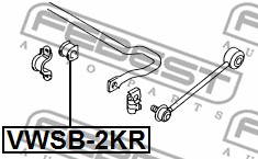Guma stabilizatora FEBEST VWSB-2KR