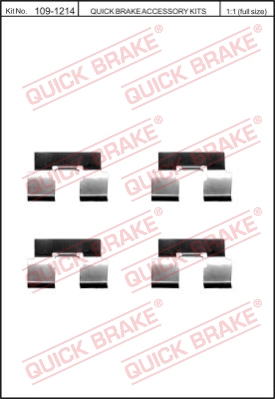 Zestaw akcesoriów montażowych  klocków hamulcowych QUICK BRAKE 109-1214