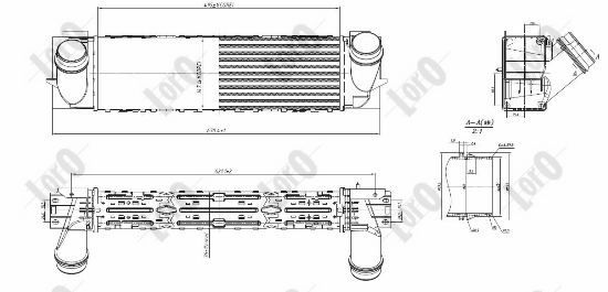 Chłodnica powietrza intercooler ABAKUS 004-018-0012