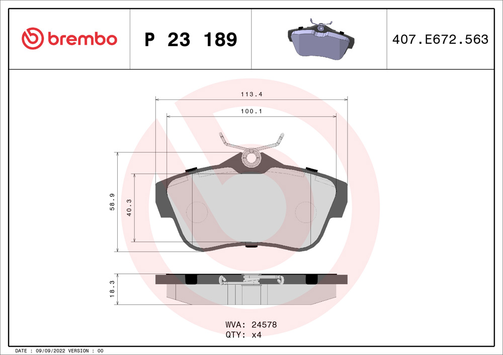 Klocki hamulcowe BREMBO P 23 189