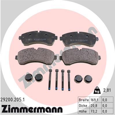 Klocki hamulcowe ZIMMERMANN 29200.205.1