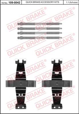 Zestaw akcesoriów montażowych  klocków hamulcowych QUICK BRAKE 109-0042