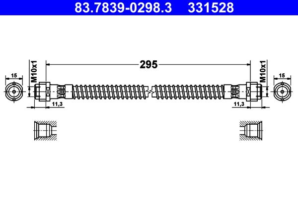 Przewód hamulcowy elastyczny ATE 83.7839-0298.3