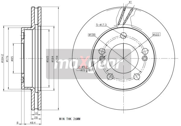 Tarcza hamulcowa MAXGEAR 19-2270