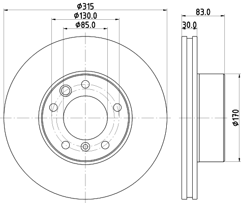 Tarcza hamulcowa HELLA 8DD 355 132-151