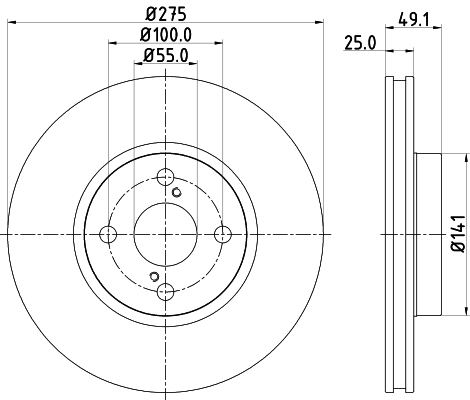 Tarcza hamulcowa HELLA 8DD 355 110-451