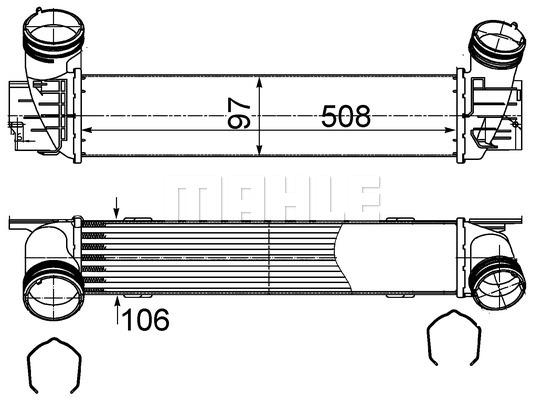 Chłodnica powietrza intercooler MAHLE CI 491 000S