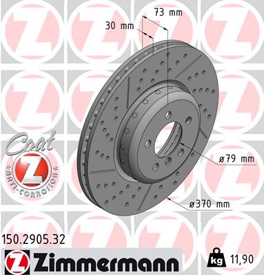 Tarcza hamulcowa ZIMMERMANN 150.2905.32