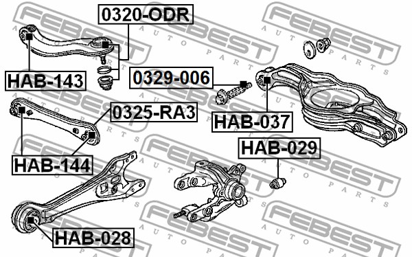 Tuleja wahacza FEBEST HAB-037